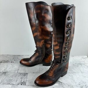 Area Forte Anthropologie Regalia Knee High Leather Riding Boots sz 37 Italy